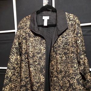 NWT-CATHERINES QUILTED BLACK/GOLD JACKET 2X